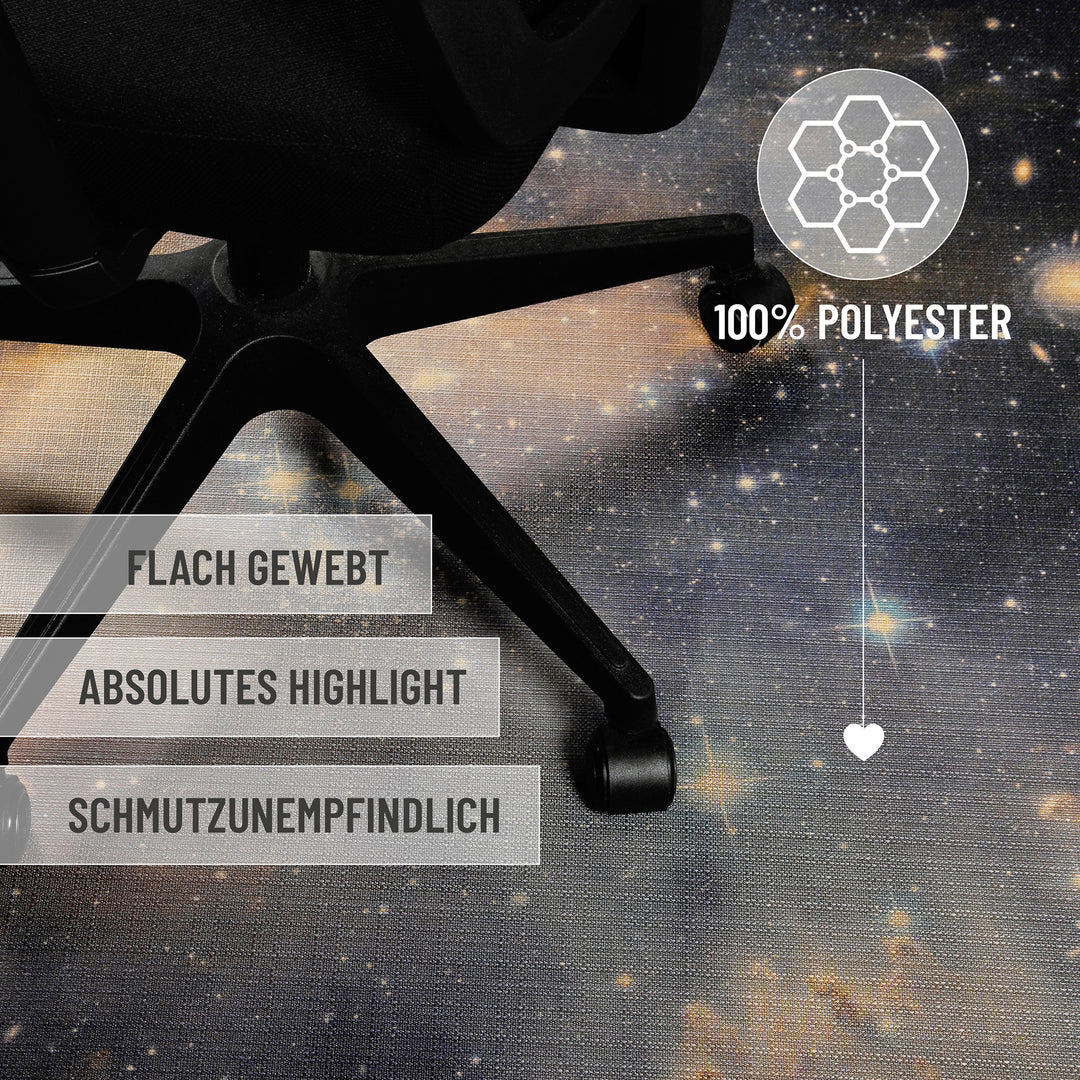 Galactic Glow Teppich schwarz Kurzflor rechteckig