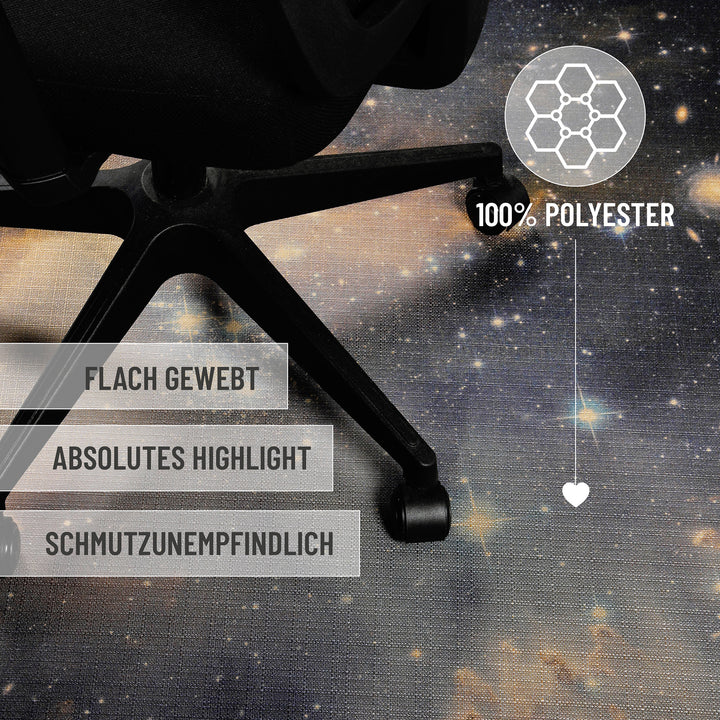 Galactic Glow Teppich schwarz Kurzflor rechteckig