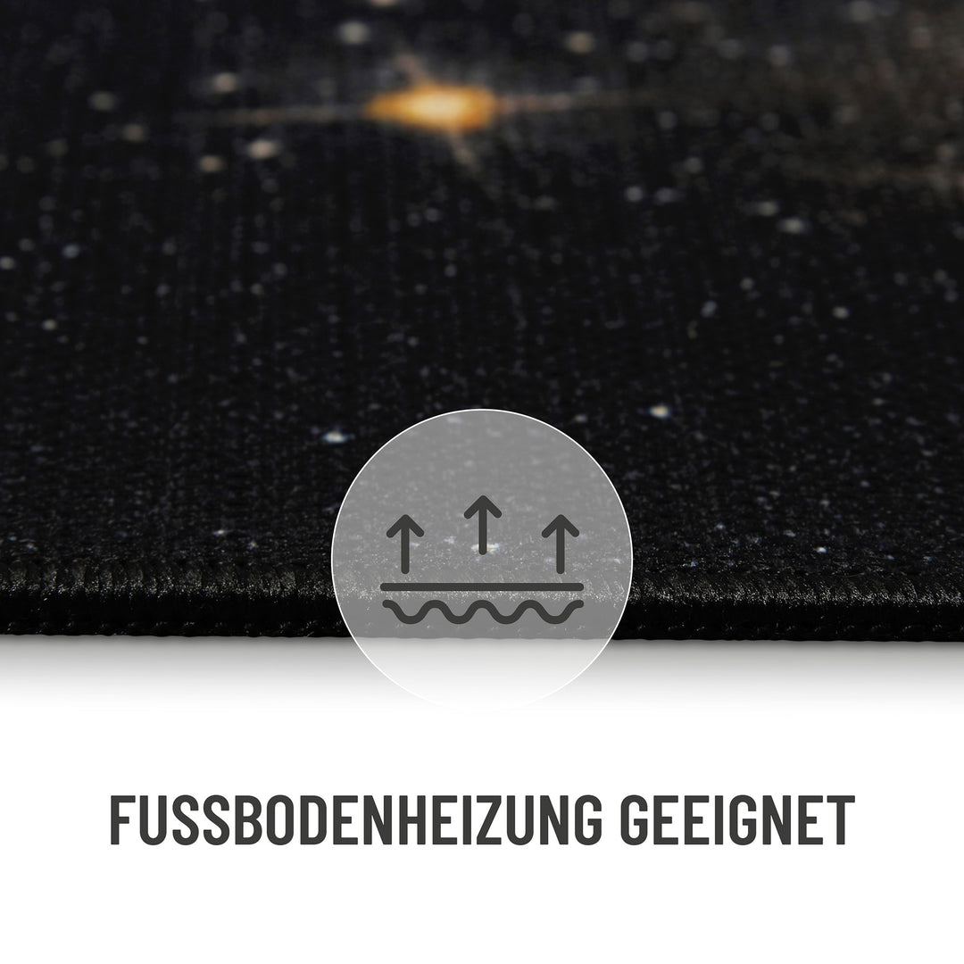 Galactic Glow Teppich schwarz Kurzflor rechteckig