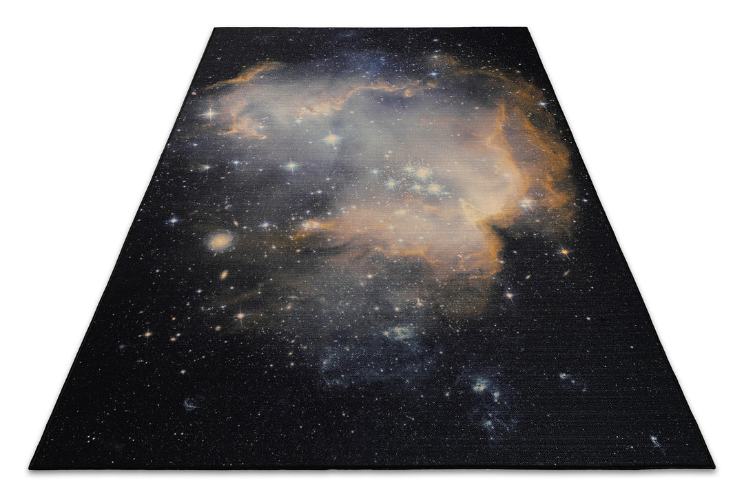 Galactic Glow Teppich schwarz Kurzflor rechteckig
