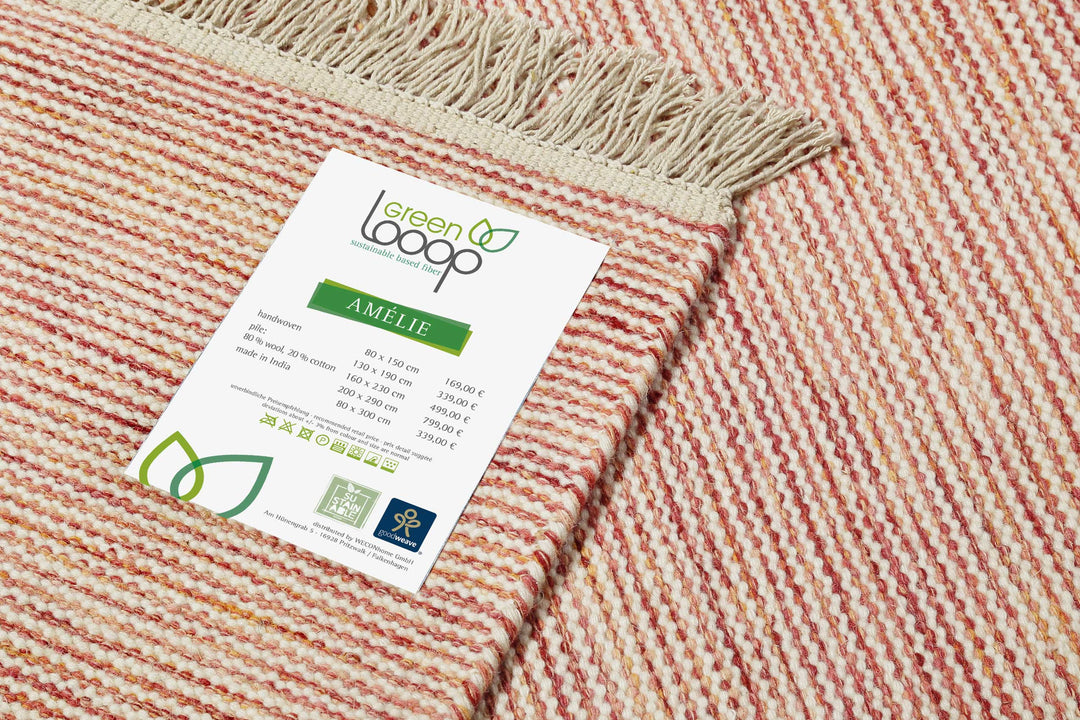 Amélie Teppich rot Kurzflor rechteckig