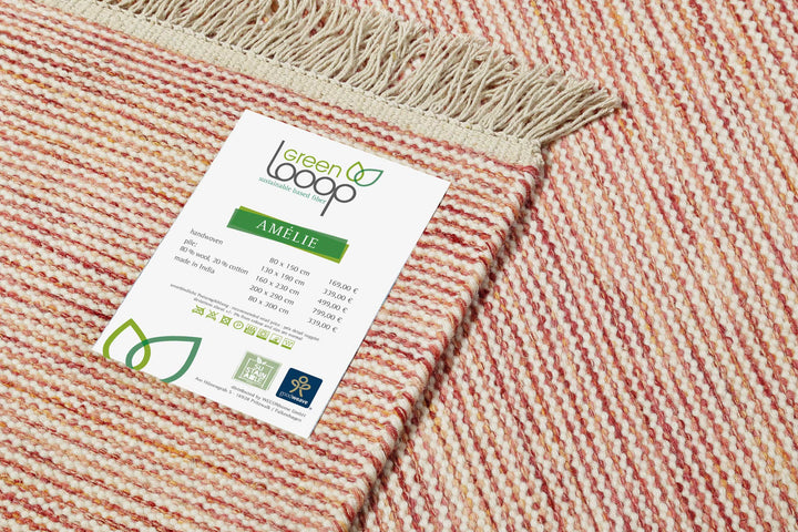 Amélie Teppich rot Kurzflor rechteckig