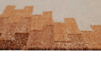 Kelim Teppich Beige Terracotta aus Wolle » Belle « Green Looop