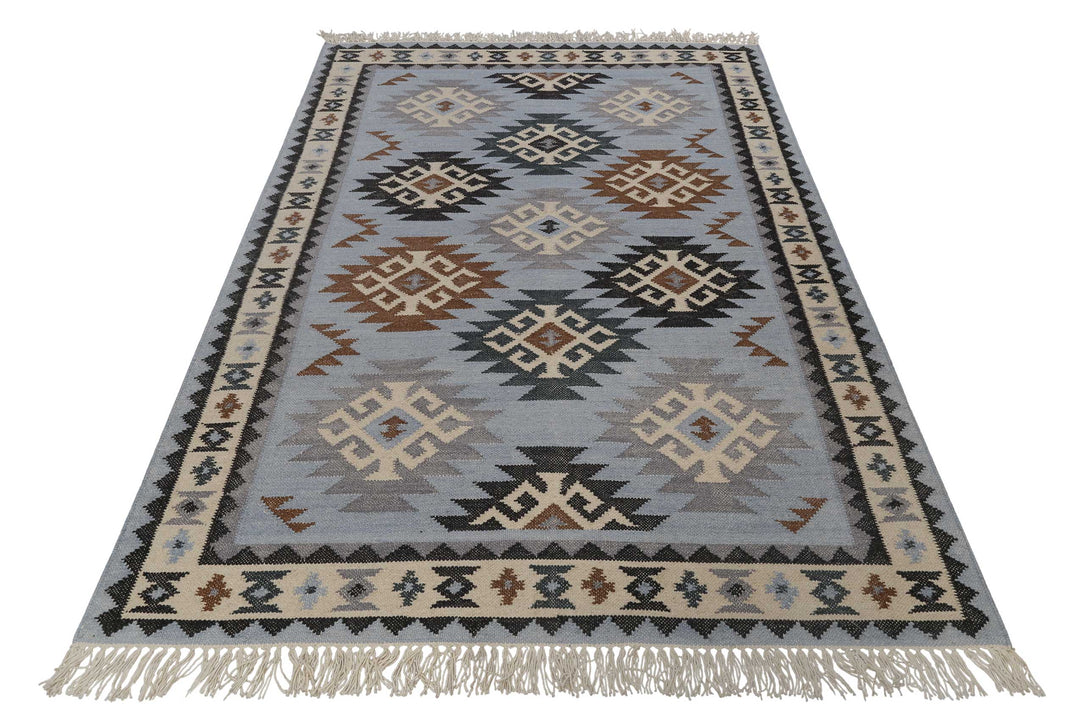 Blancard Teppich hellblau Kurzflor rechteckig