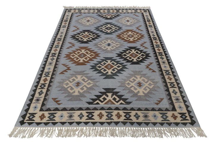 Blancard Teppich hellblau Kurzflor rechteckig