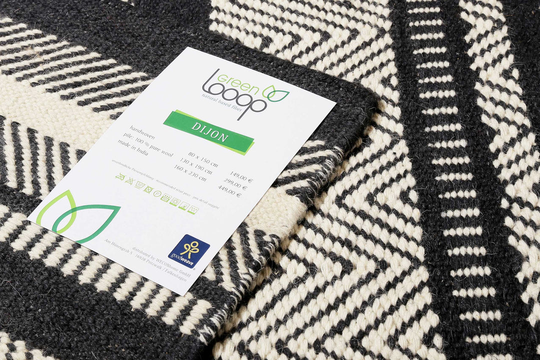 Dijon Teppich grau Kurzflor rechteckig