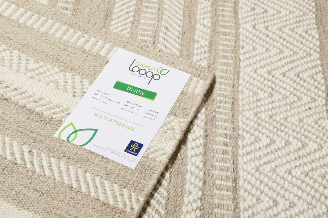 Dijon Teppich sand / taupe Kurzflor rechteckig