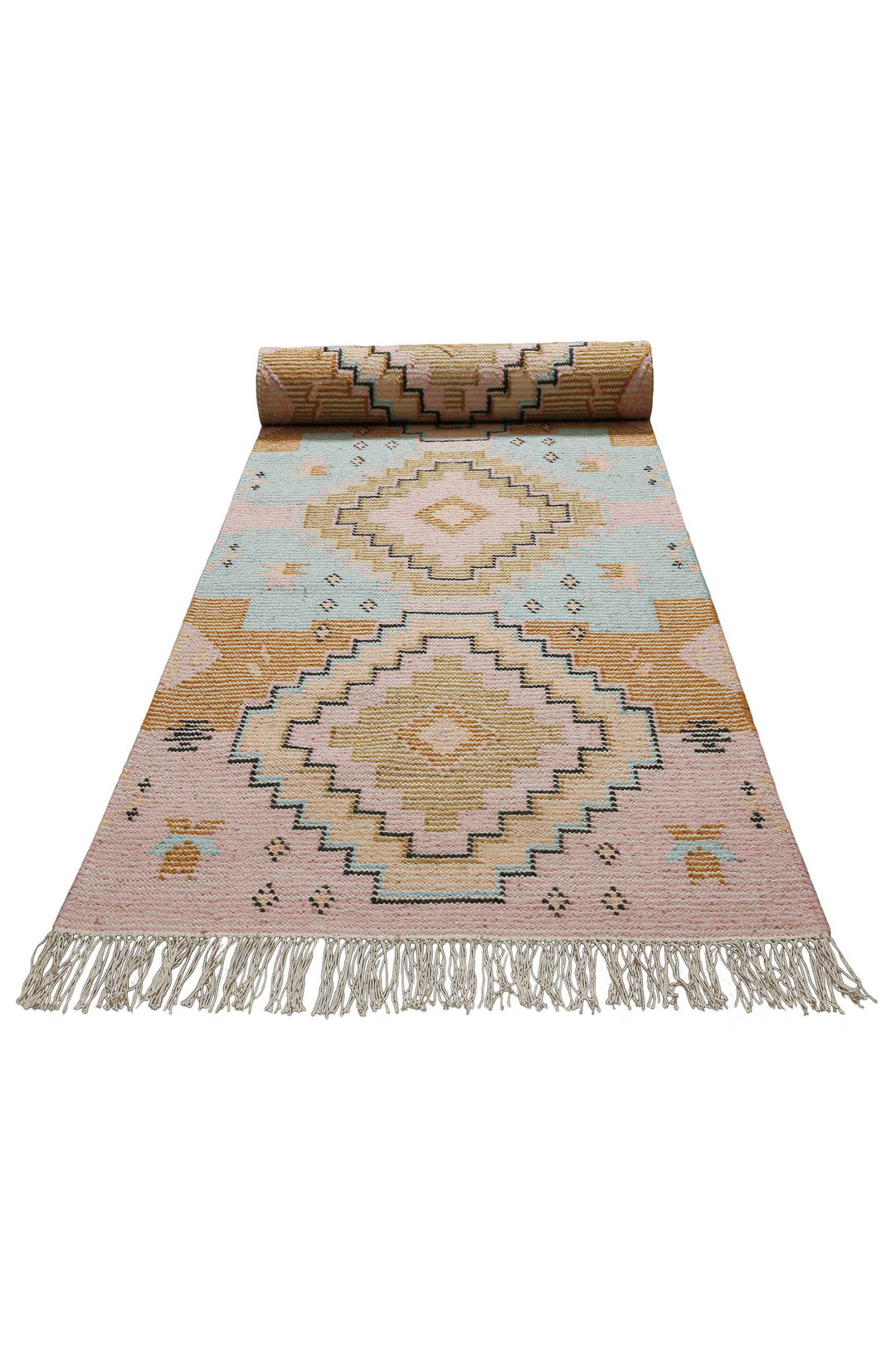 Mayenne Teppich rosa Kurzflor rechteckig