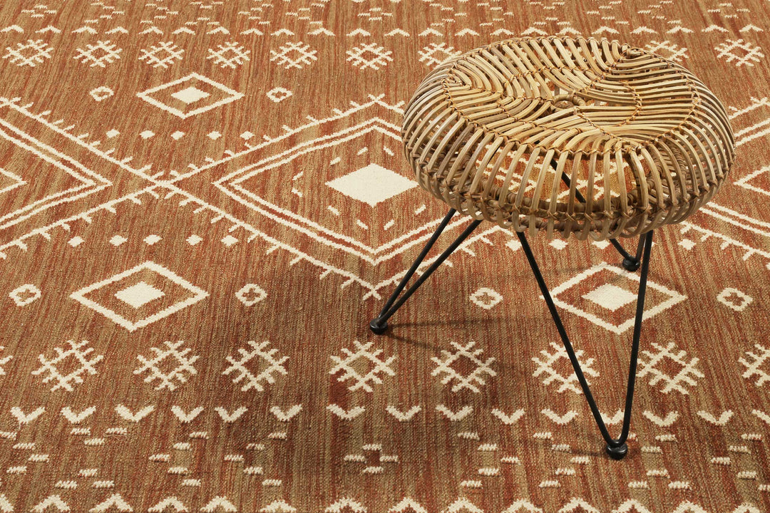 Monaco Teppich braun rot Kurzflor rechteckig