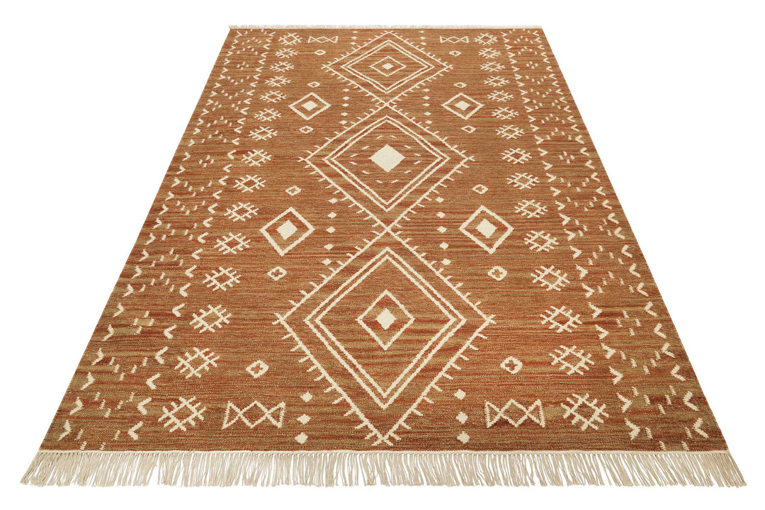 Monaco Teppich braun rot Kurzflor rechteckig