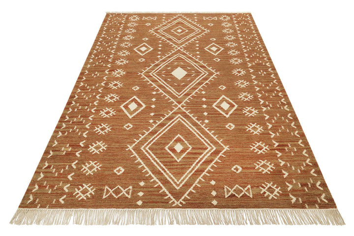 Monaco Teppich braun rot Kurzflor rechteckig