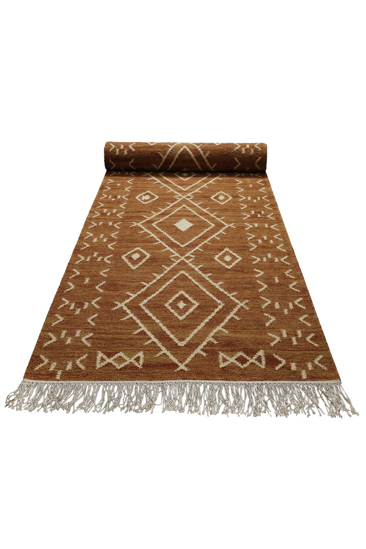 Monaco Teppich braun rot Kurzflor rechteckig