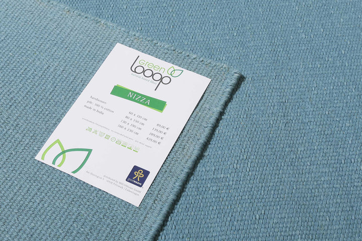 Nizza Teppich petrol Kurzflor rechteckig