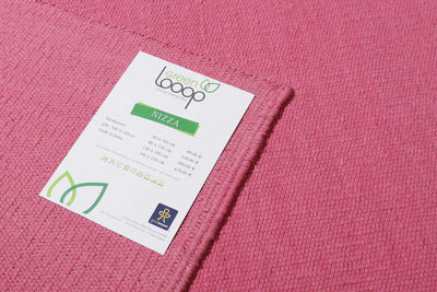Kelim Teppich Pink aus Baumwolle » Nizza « Green Looop