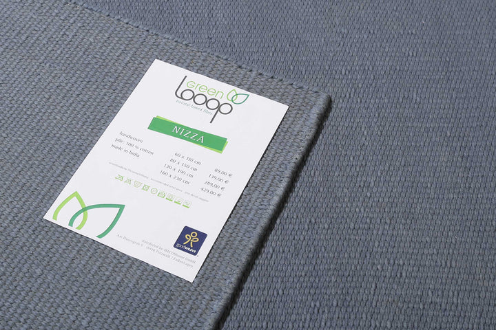 Nizza Teppich navy blau Kurzflor rechteckig