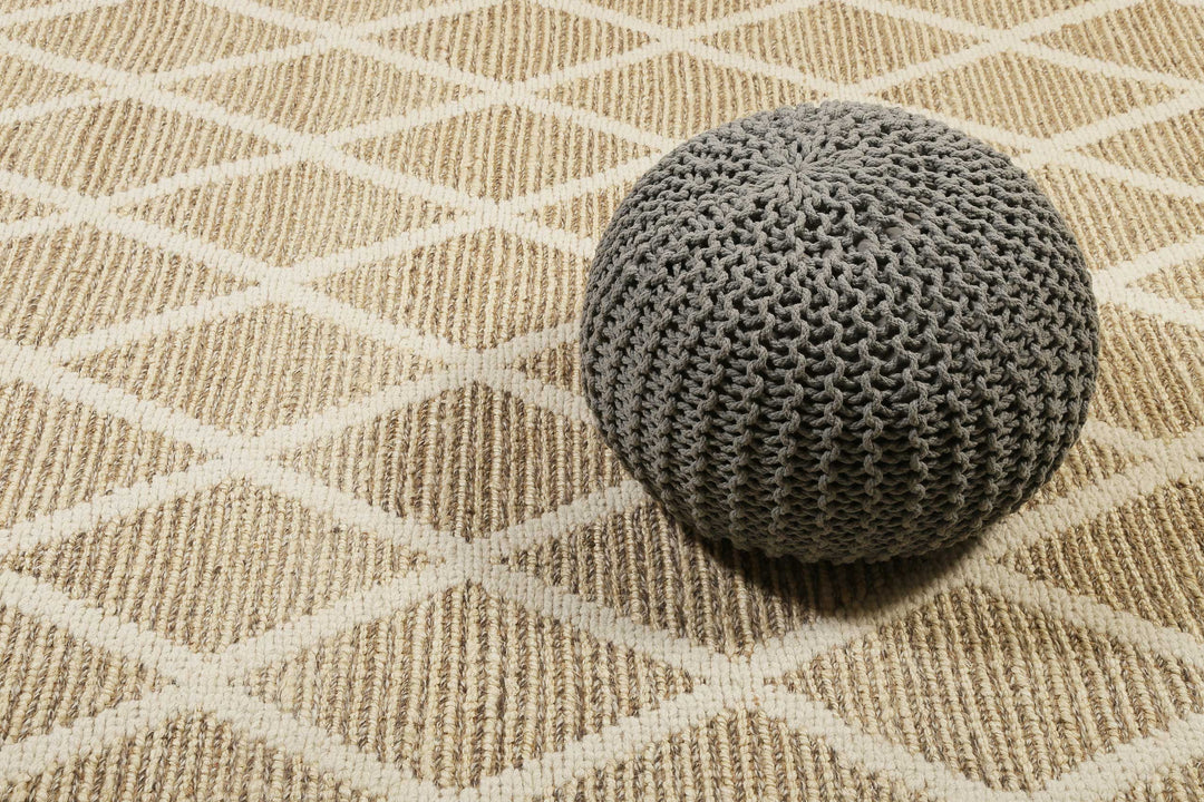 Novella Teppich natur beige Kurzflor rechteckig