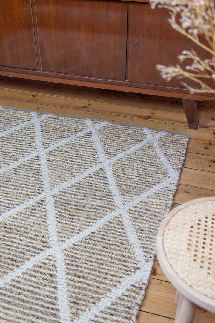 Novella Teppich natur beige Kurzflor rechteckig