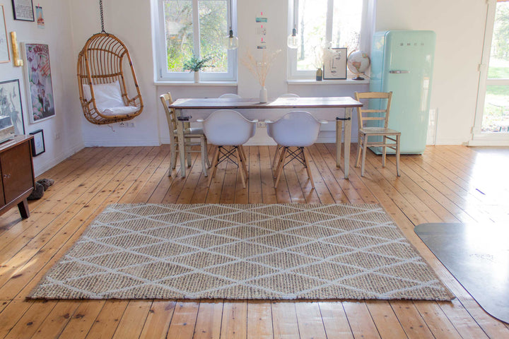 Novella Teppich natur beige Kurzflor rechteckig