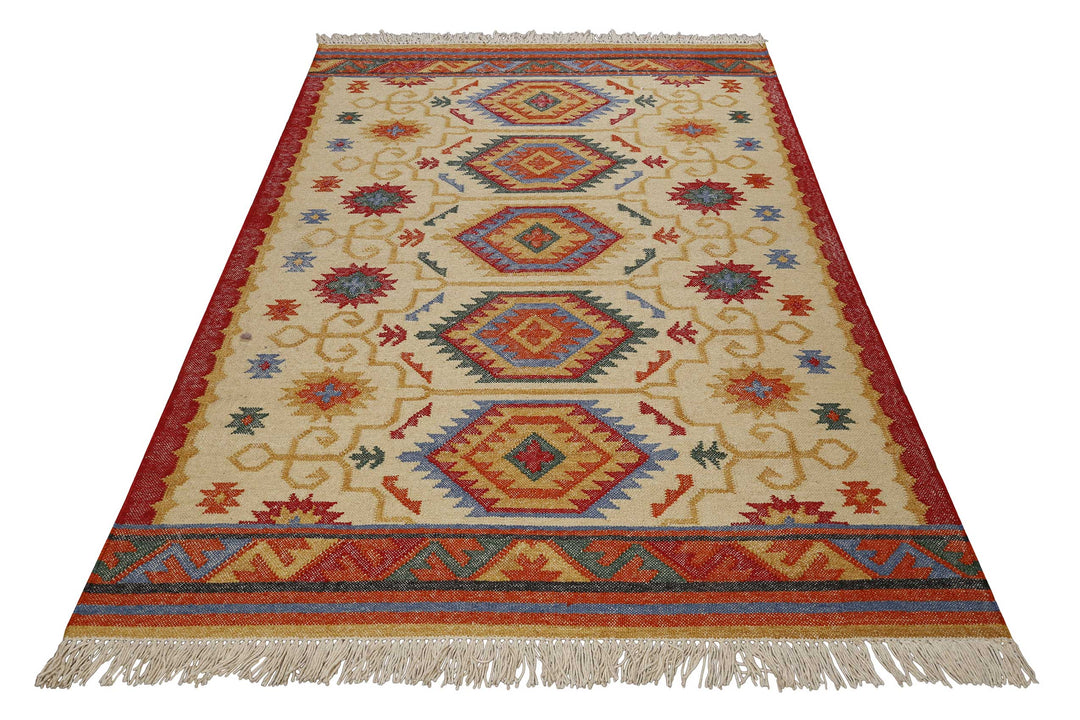 Valere Teppich beige Kurzflor rechteckig