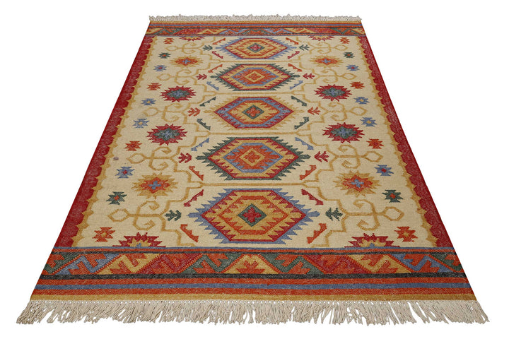 Valere Teppich beige Kurzflor rechteckig