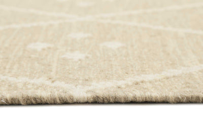 Kelim Teppich Beige Creme meliert aus Wolle » Vermont « Green Looop