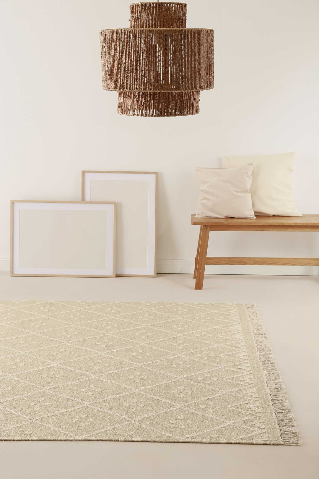 Vermont Teppich beige creme Kurzflor rechteckig