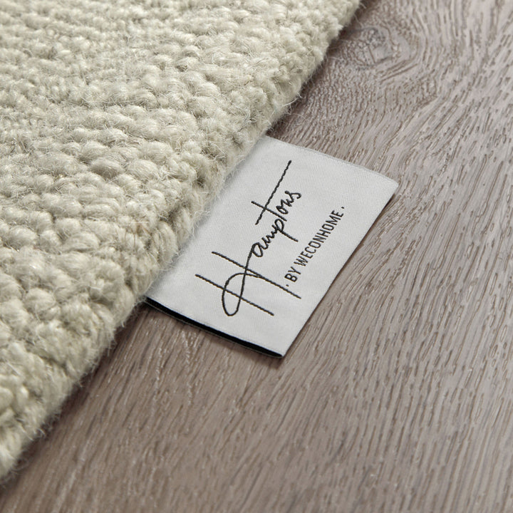 Kurzflor Teppich Creme Weiß aus Schurwolle "Hamptons ELEVEN" WECONhome