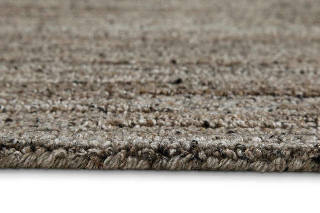 Kurzflor Teppich Rund Grau Braun meliert "Hamptons EIGHTEEN" WECONhome