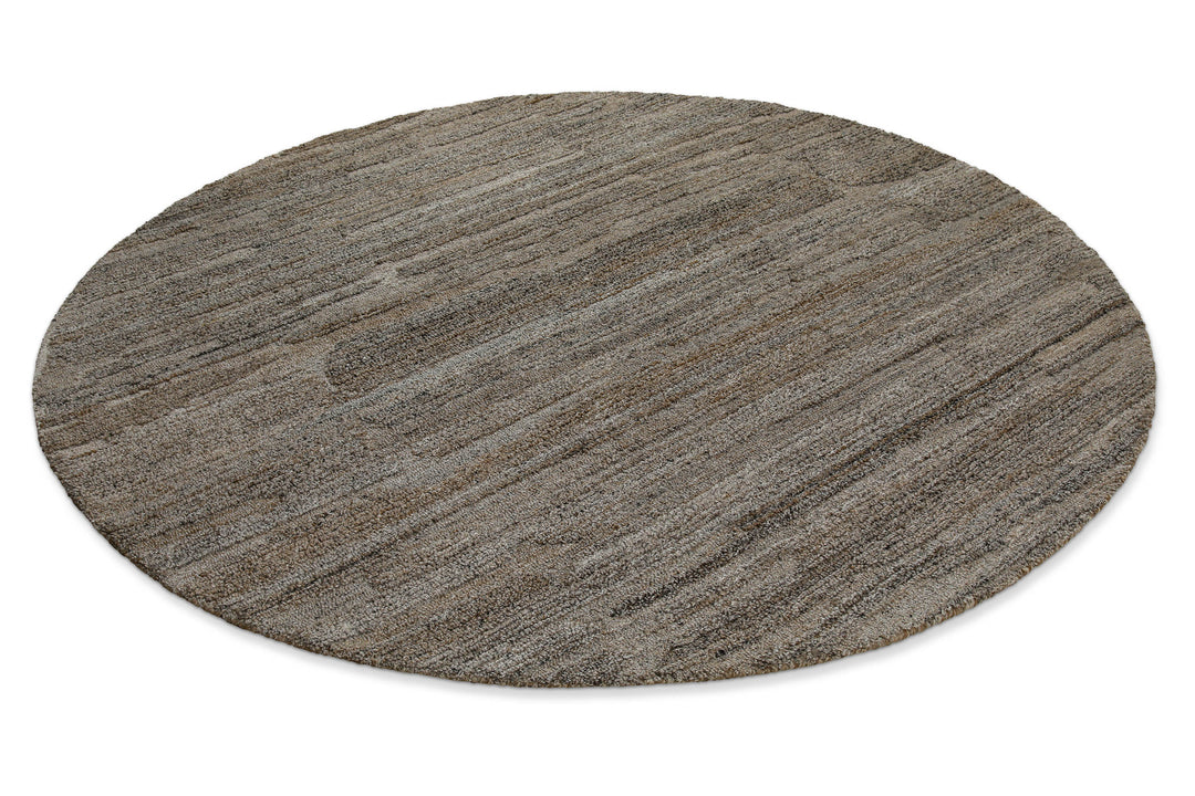Kurzflor Teppich Rund Grau Braun meliert "Hamptons EIGHTEEN" WECONhome