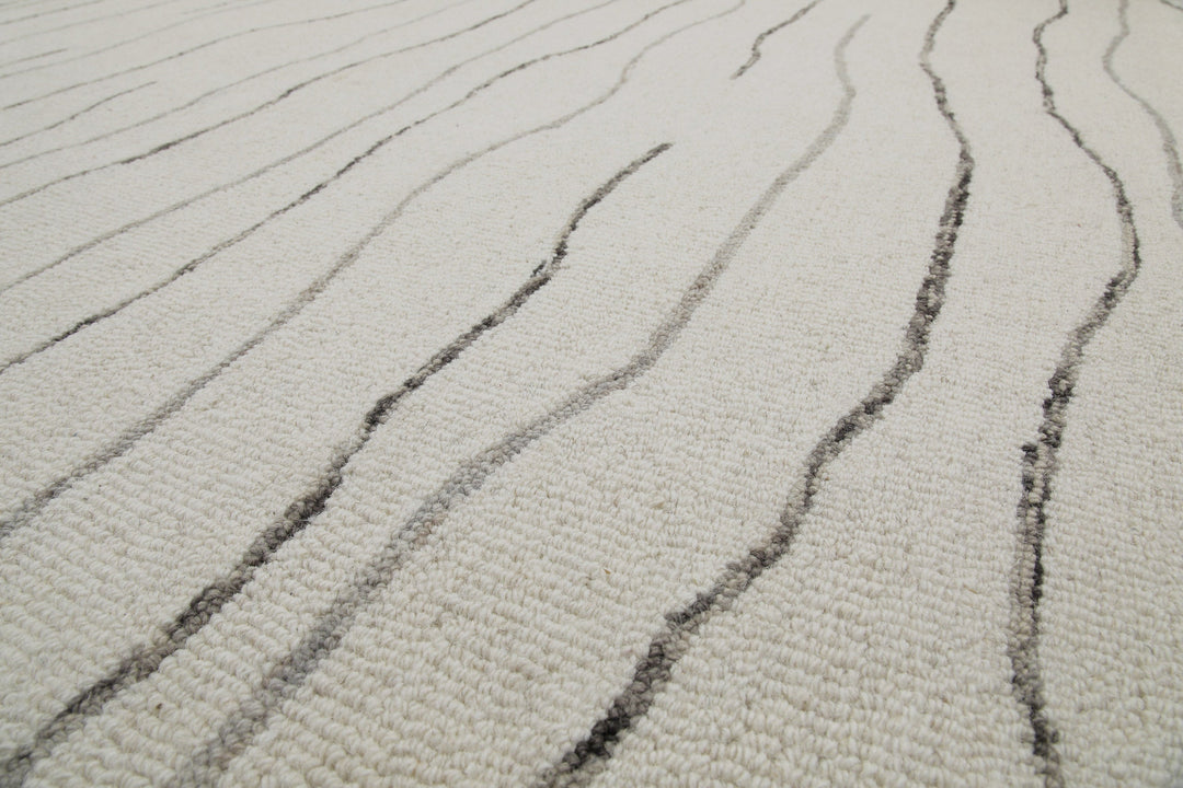 Kurzflor Teppich Rund Creme Weiß aus Schurwolle "Hamptons ELEVEN" WECONhome
