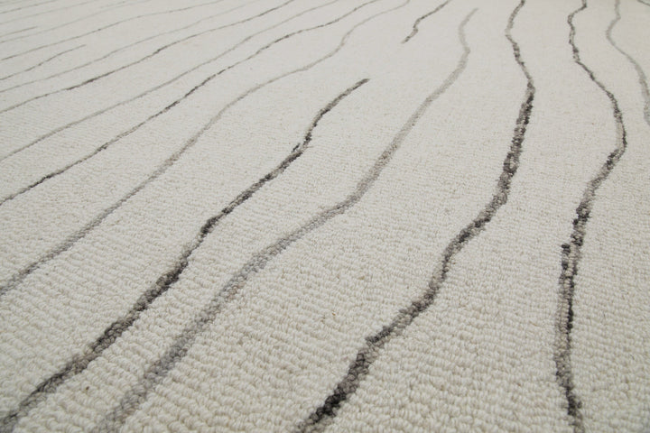 Kurzflor Teppich Rund Creme Weiß aus Schurwolle "Hamptons ELEVEN" WECONhome