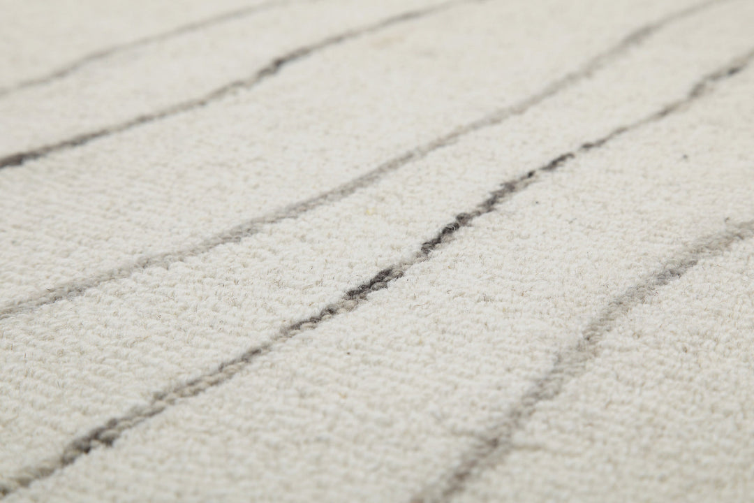 Kurzflor Teppich Rund Creme Weiß aus Schurwolle "Hamptons ELEVEN" WECONhome