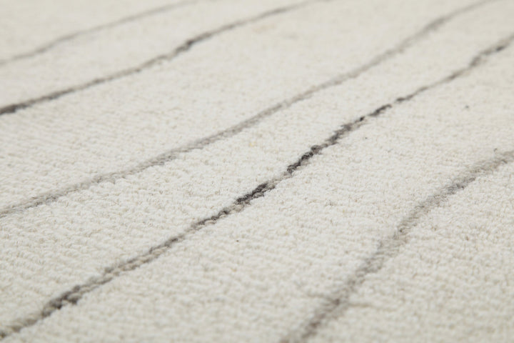 Kurzflor Teppich Rund Creme Weiß aus Schurwolle "Hamptons ELEVEN" WECONhome