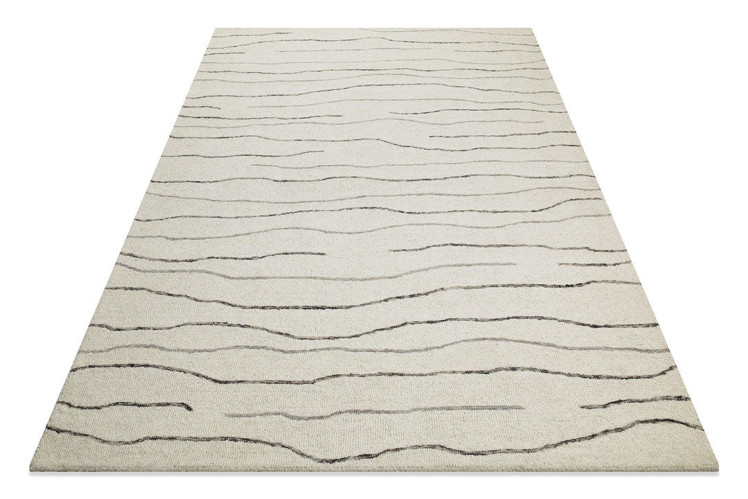 Kurzflor Teppich Creme Weiß aus Schurwolle "Hamptons ELEVEN" WECONhome