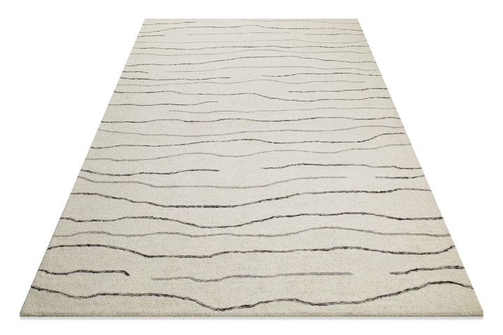 Kurzflor Teppich Creme Weiß aus Schurwolle "Hamptons ELEVEN" WECONhome