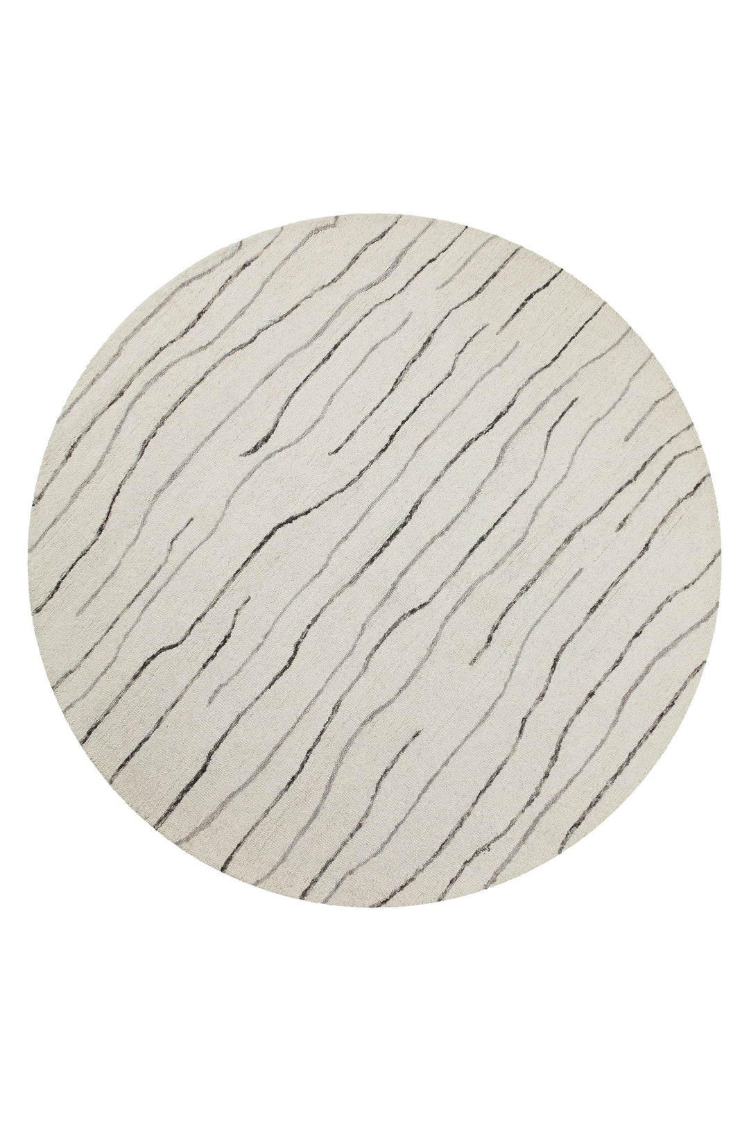Kurzflor Teppich Rund Creme Weiß aus Schurwolle "Hamptons ELEVEN" WECONhome