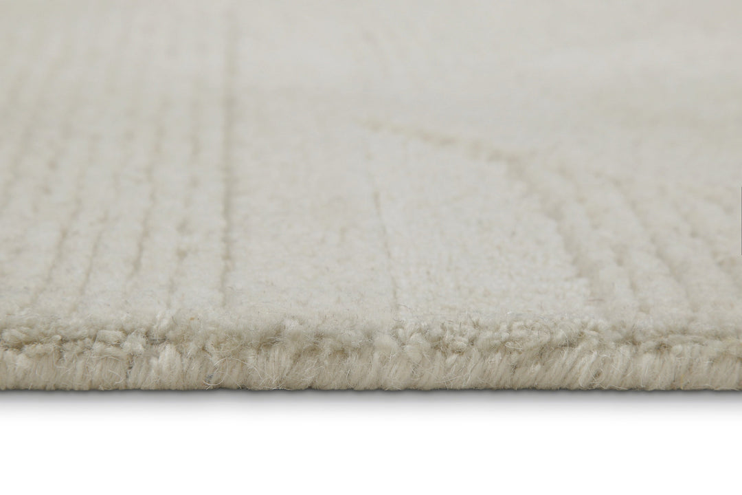 Kurzflor Teppich Creme Weiß aus Schurwolle "Hamptons FIFTEEN" WECONhome