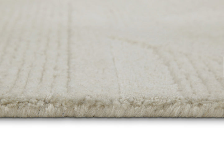 Kurzflor Teppich Creme Weiß aus Schurwolle "Hamptons FIFTEEN" WECONhome