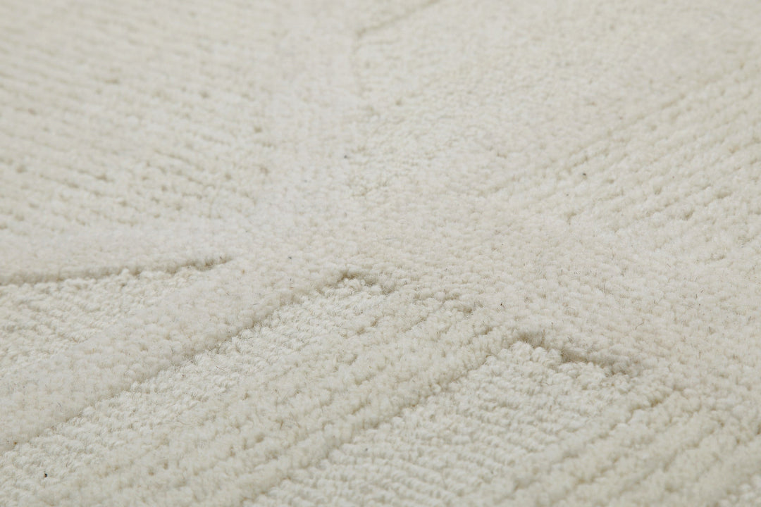 Kurzflor Teppich Creme Weiß aus Schurwolle "Hamptons FIFTEEN" WECONhome