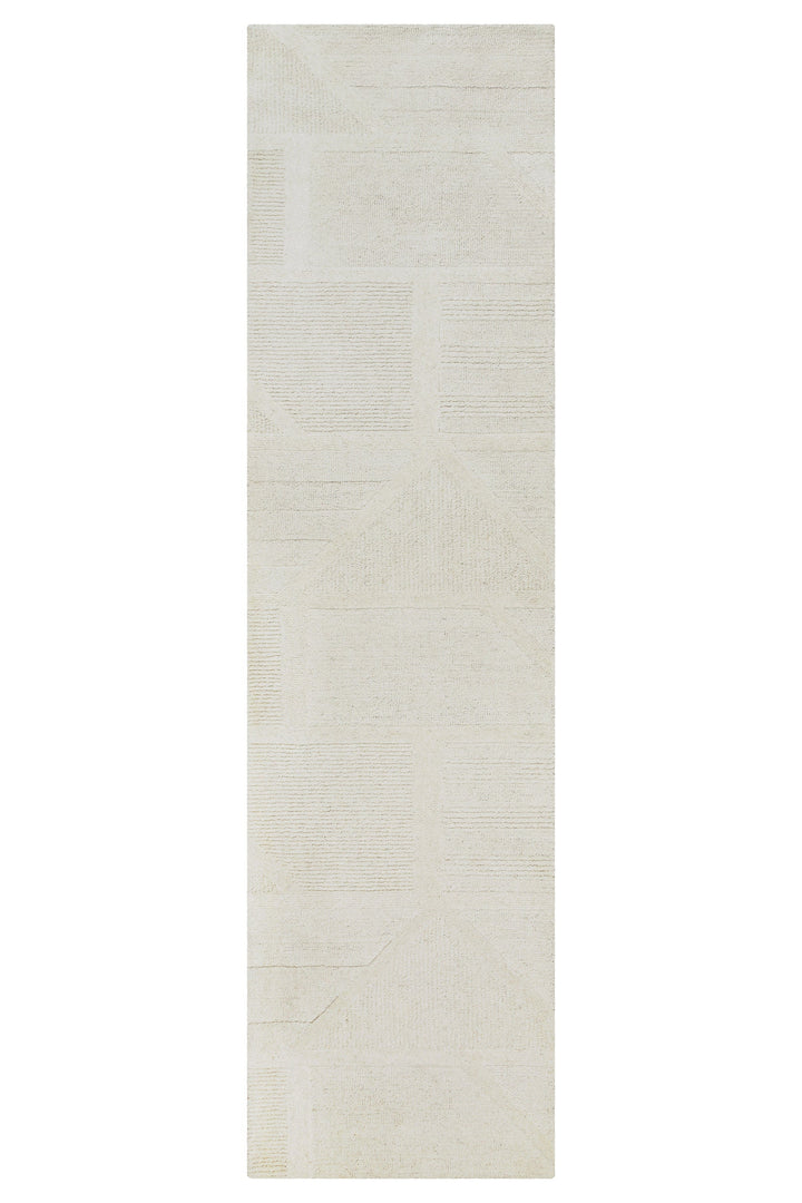 Kurzflor Teppich Creme Weiß aus Schurwolle "Hamptons FIFTEEN" WECONhome