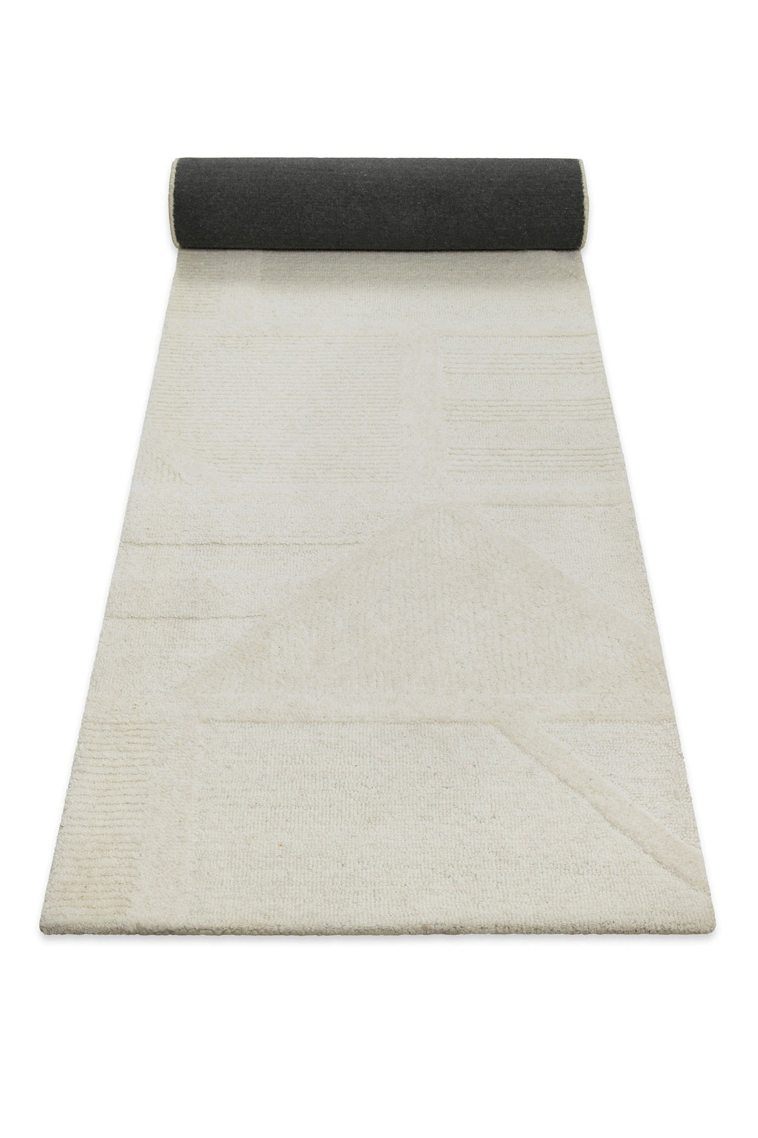 Kurzflor Teppich Creme Weiß aus Schurwolle "Hamptons FIFTEEN" WECONhome
