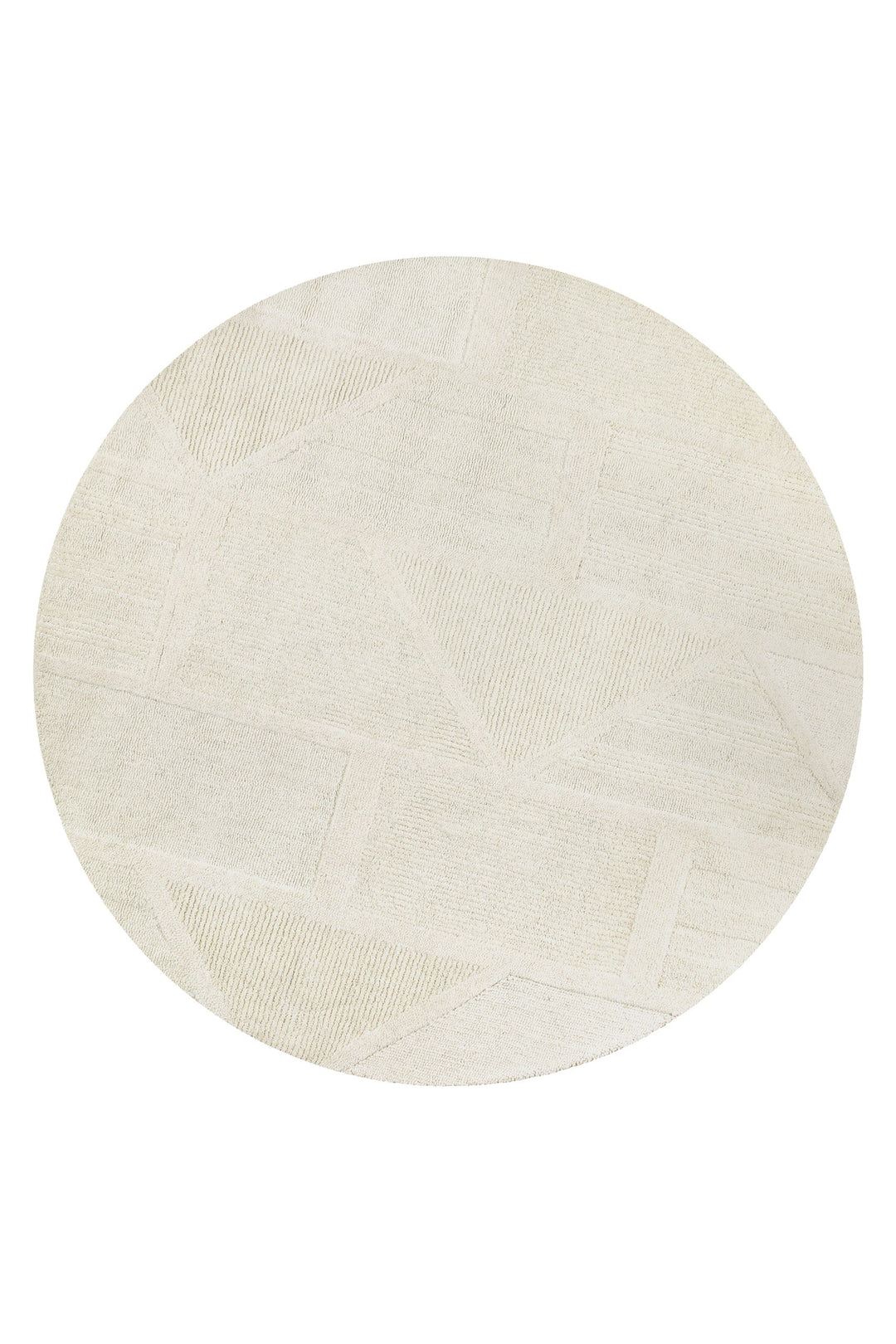 Kurzflor Teppich Rund Creme Weiß aus Schurwolle "Hamptons FIFTEEN" WECONhome