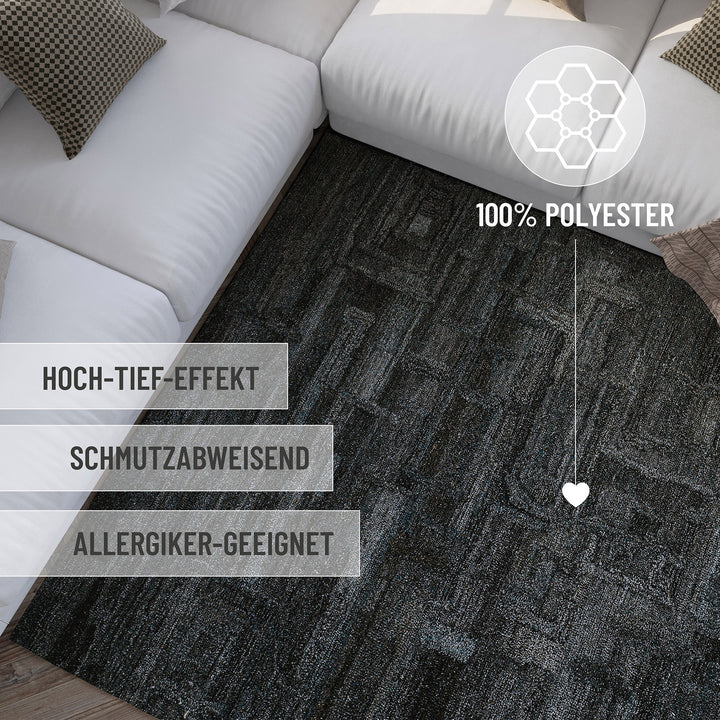 Vergrößertes Randdetail des Hamptons FORTYTWO Teppichs mit hochwertigem und gleichmäßigem Abschluss.