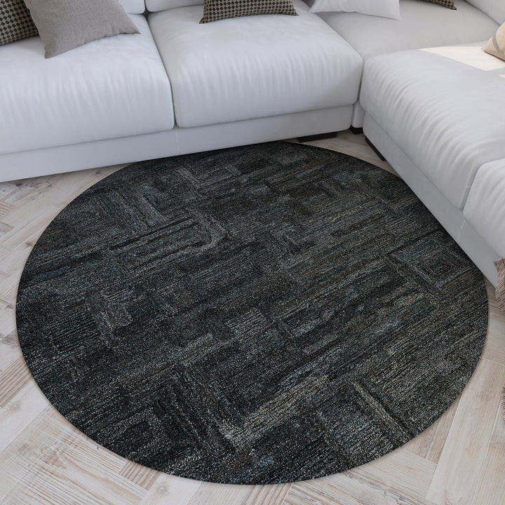 Hamptons FORTYTWO Teppich aus rückwärtiger Perspektive im Wohnraum mit moderner und ausgewogener Designwirkung.