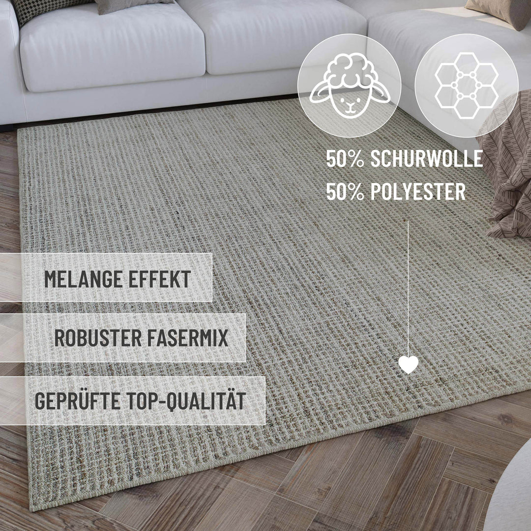 Kurzflor Teppich Greige meliert "Hamptons FOURTEEN" WECONhome