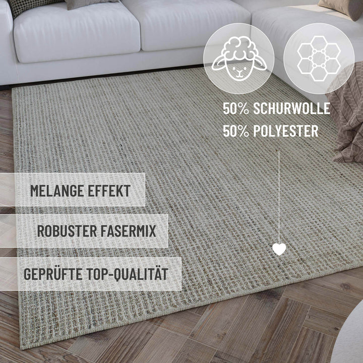 Kurzflor Teppich Greige meliert "Hamptons FOURTEEN" WECONhome