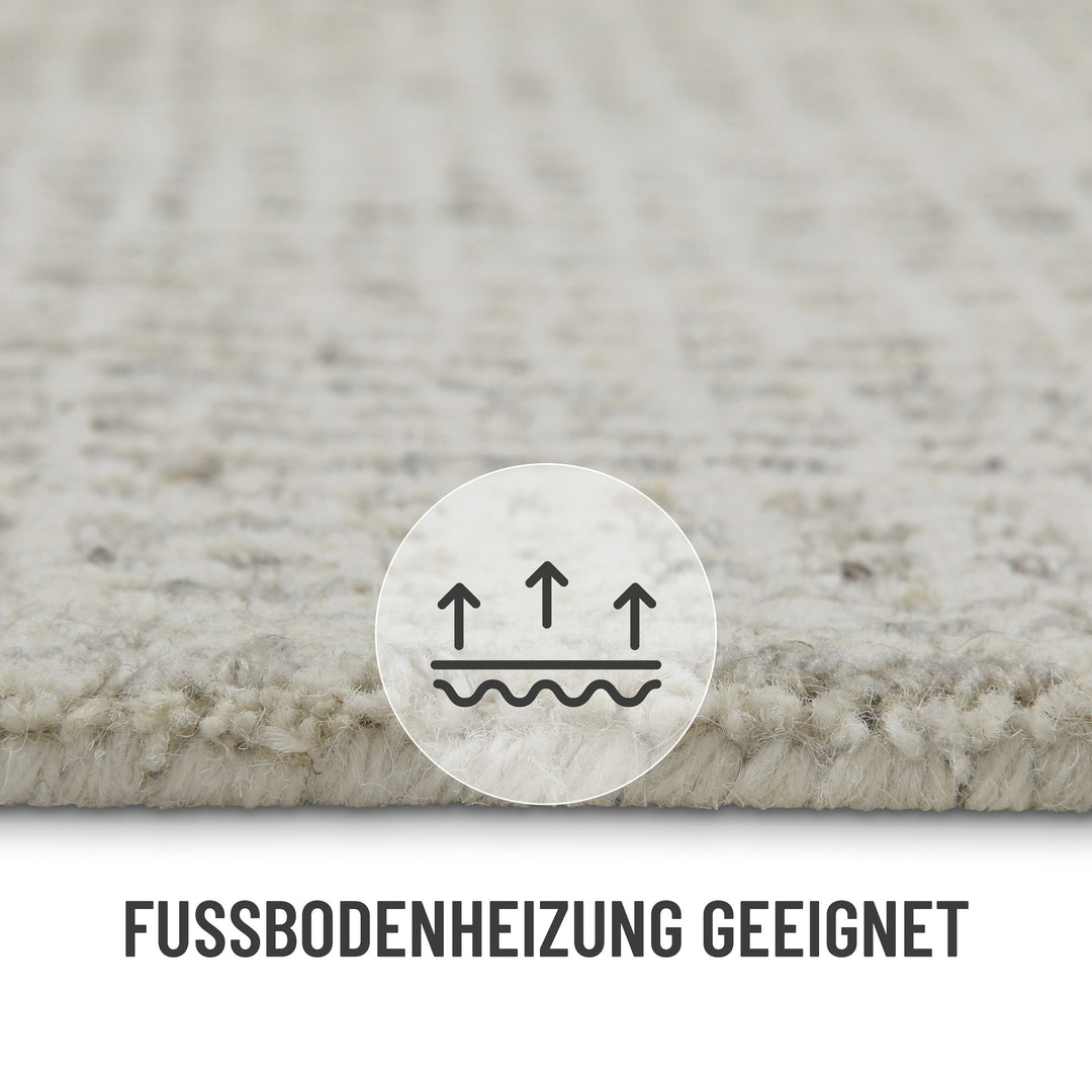 Kurzflor Teppich Greige meliert "Hamptons FOURTEEN" WECONhome