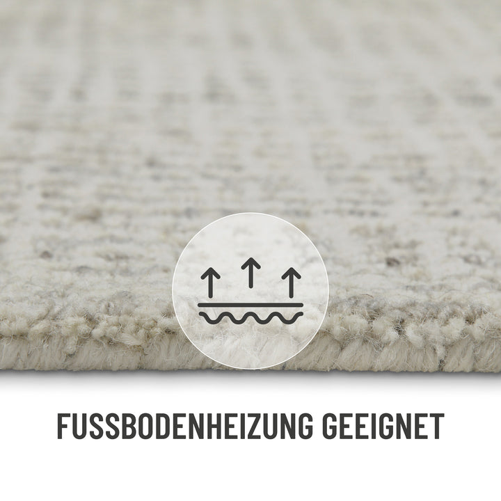 Kurzflor Teppich Greige meliert "Hamptons FOURTEEN" WECONhome