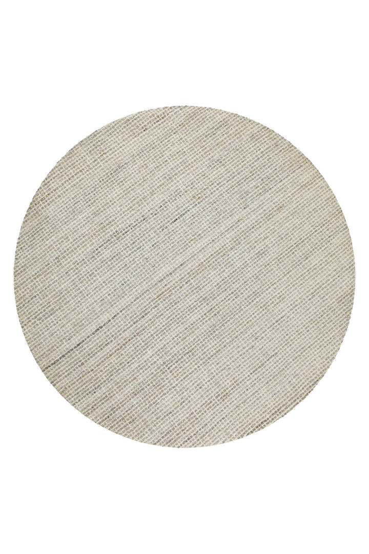 Kurzflor Teppich Rund Greige meliert "Hamptons FOURTEEN" WECONhome