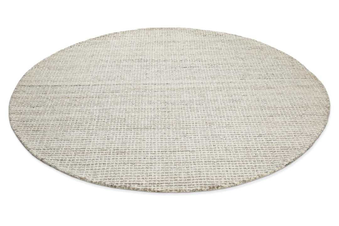 Kurzflor Teppich Rund Greige meliert "Hamptons FOURTEEN" WECONhome